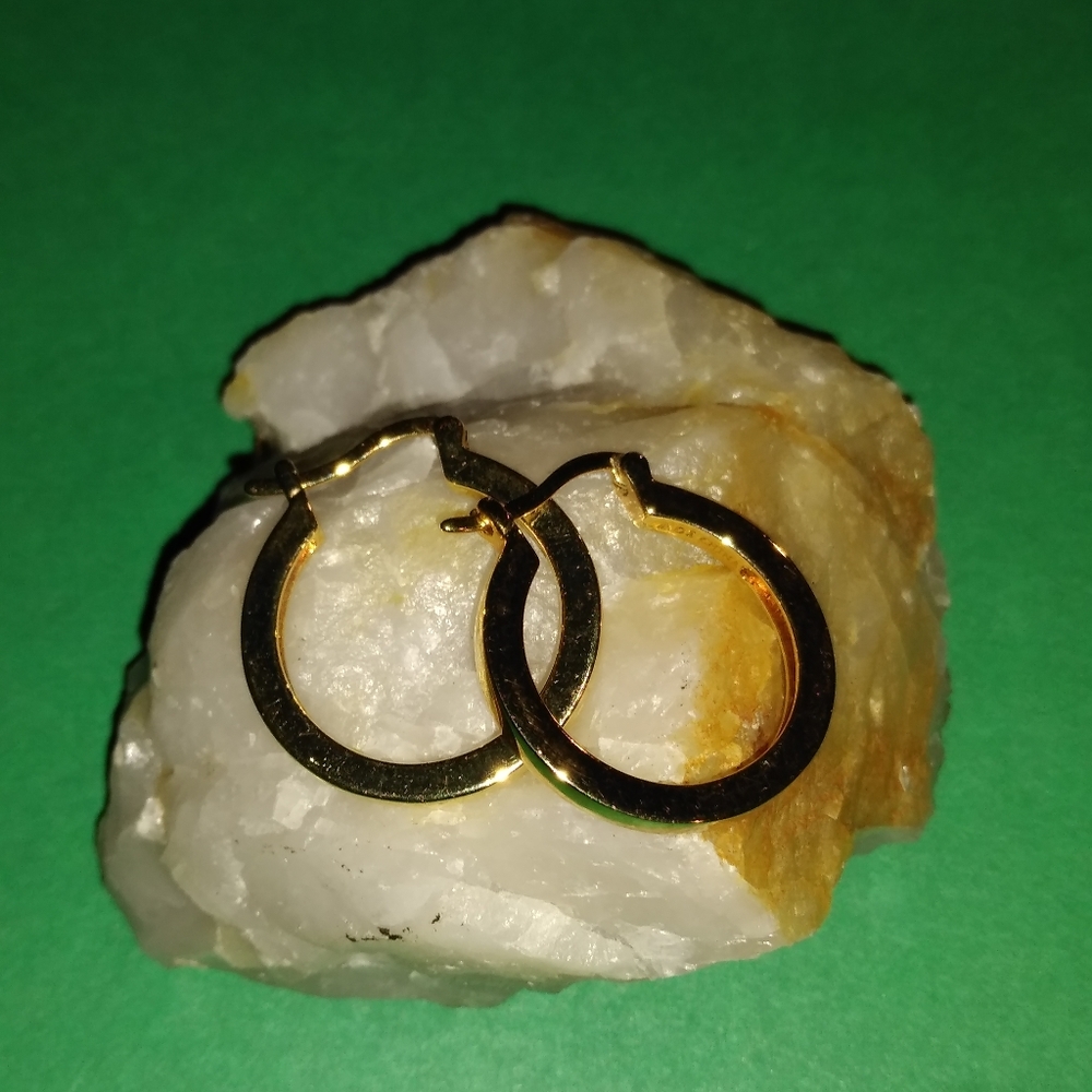 Gold over 925 loop earrings  5.8 grams